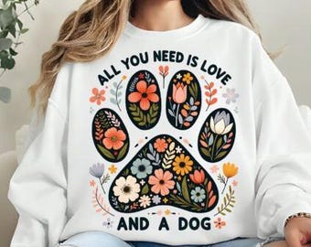Floral Paw Print PNG | Dog Lover Design (Digital Download)