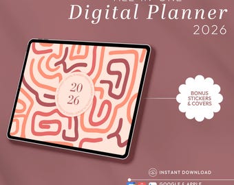 2026 Digital Planner for iPad | GoodNotes Planner | Hyperlinked Weekly & Monthly Planner | Monday or Sunday Start