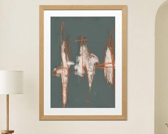 Minimalist Abstract Art Print - Many Detailed Marks from Drawing - Free Shipping USA, Canada, in Europe, and Australia!