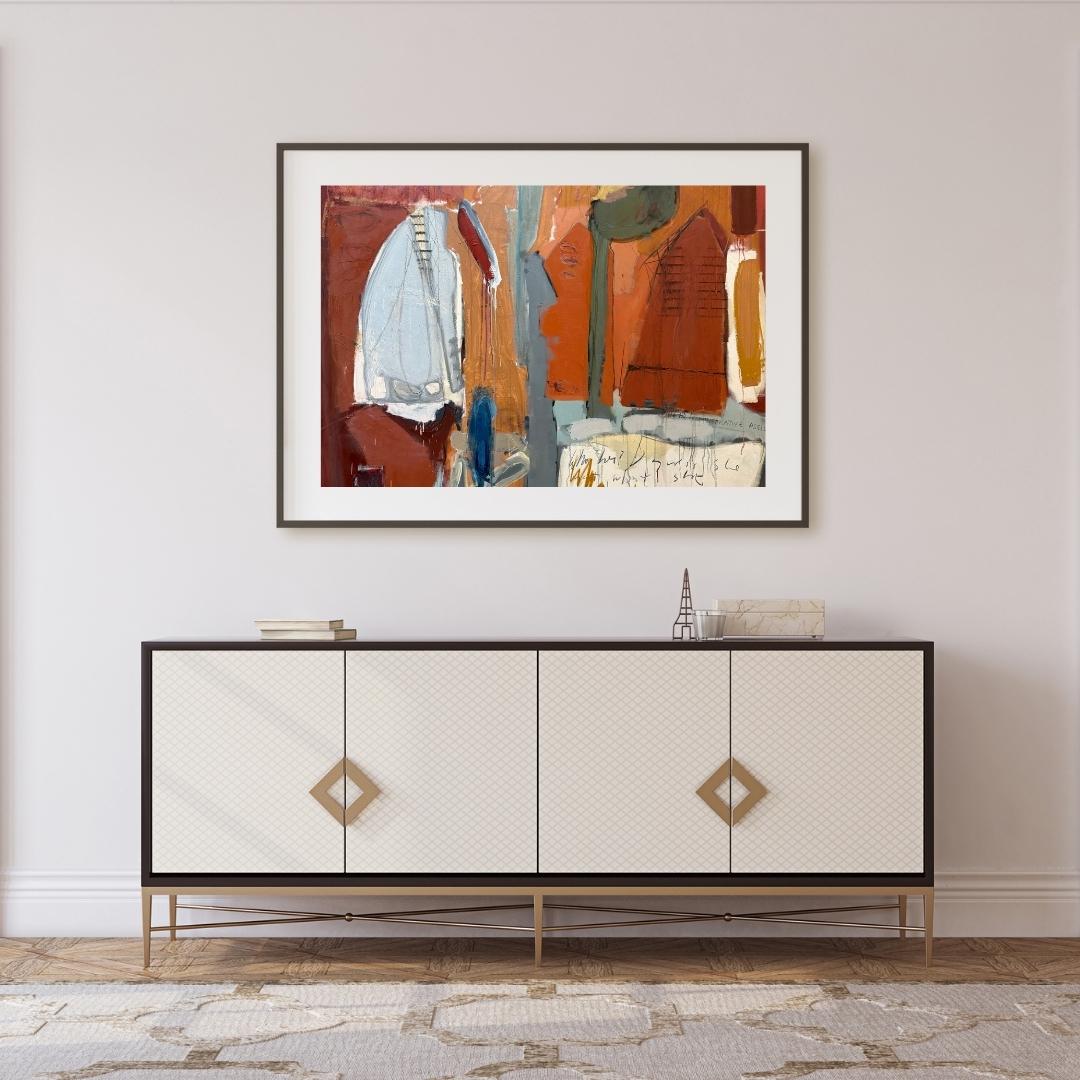 Abstracted Text and Thick Paint Make This Print Look Incredible - Statement Art - Various Sizes - Free Shipping