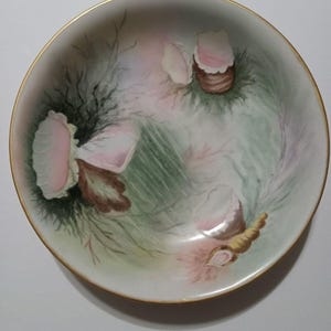 Antique Austrian Moritz Zdekauer (MZ) Hand Painted bowl with shells 1914