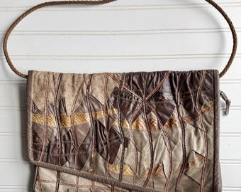 Bolso de mano 7 Seven de Dimitri, estilo vintage, de piel de serpiente, tipo sobre.