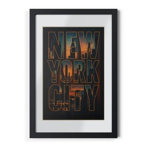 Cityscape Framed Poster | New York City Wall Art | Modern Decor, Home Wall Art, Urban Print, Gift for Travelers, NYC Art