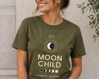 Retro Moon Child PNG, Boho Celestial Adventure T-Shirt Design (Digital Download)