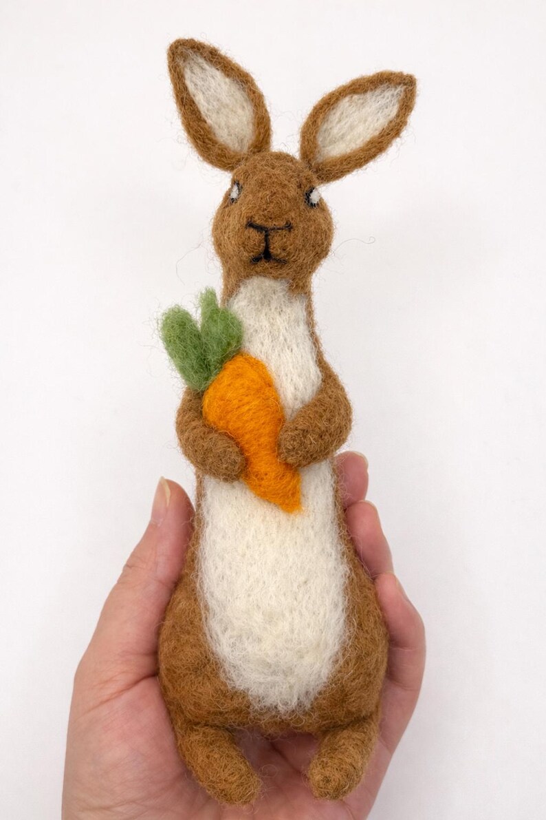 Handmade Wool Felt Bunny Figurine, Spring Easter Decor - Etsy