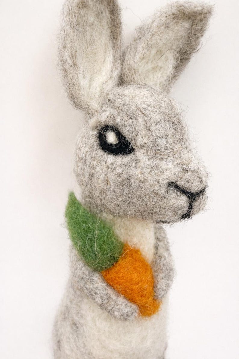Handmade Wool Felt Bunny Figurine, Spring Easter Decor - Etsy