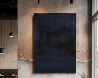 Mark Rothko Art Print. Dark Blue Minimalist Abstract Canvas Wall Art, Modern Navy Color Field Print for Contemporary Home Decor