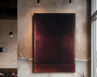 Mark Rothko Art Print. Dark Minimalist Abstract Canvas Wall Art, Modern Black and Burgundy Color Field Print for Contemporary Home Decor