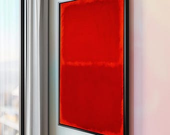 Mark Rothko Art Print. Bold Red Abstract Expressionist Print with Dual Color Blocks in Fiery Tones Modern Wall Art for Contemporary Spaces