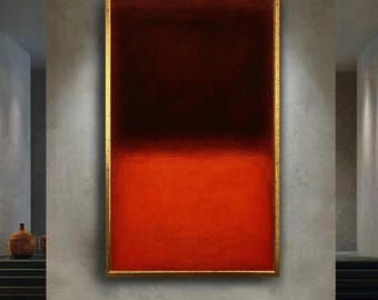 Mark Rothko Art Print. Abstract Orange and Brown Canvas Wall Art – Modern Color Field Expressionist Print with  Decor