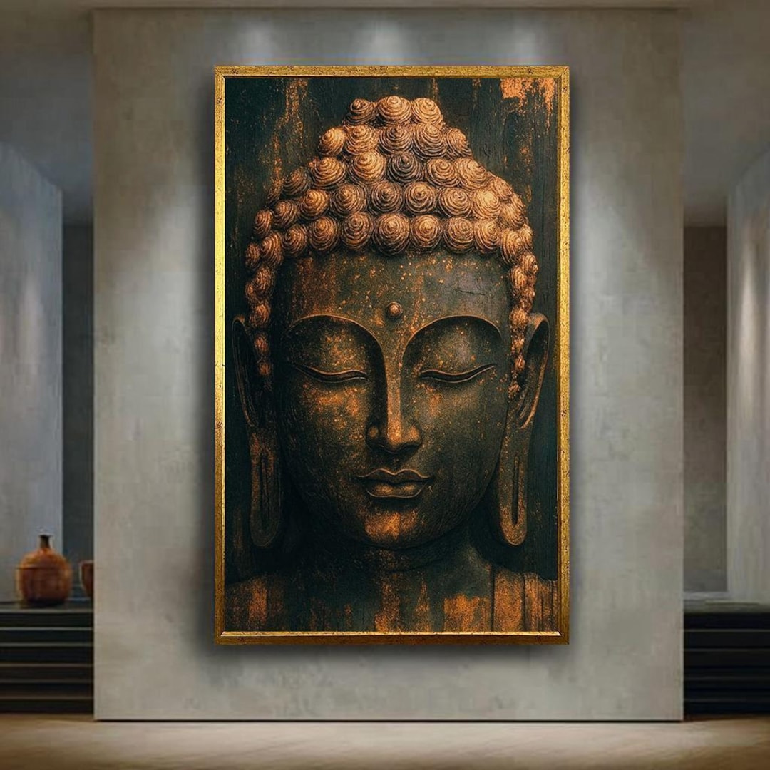 Rustic Buddha Wall Art Canvas Print, Ancient Zen Meditation Poster ...