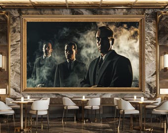 Mafia Gangster Portrait Canvas Print, Dark Noir Wall Art, Cinematic Crime Artwork, Vintage Mob Style Home Decor