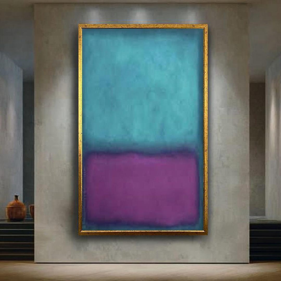 Mark Rothko Calm Teal and Purple Mark Rothko Canvas Wall Art, Modern Minimal Color Field ...