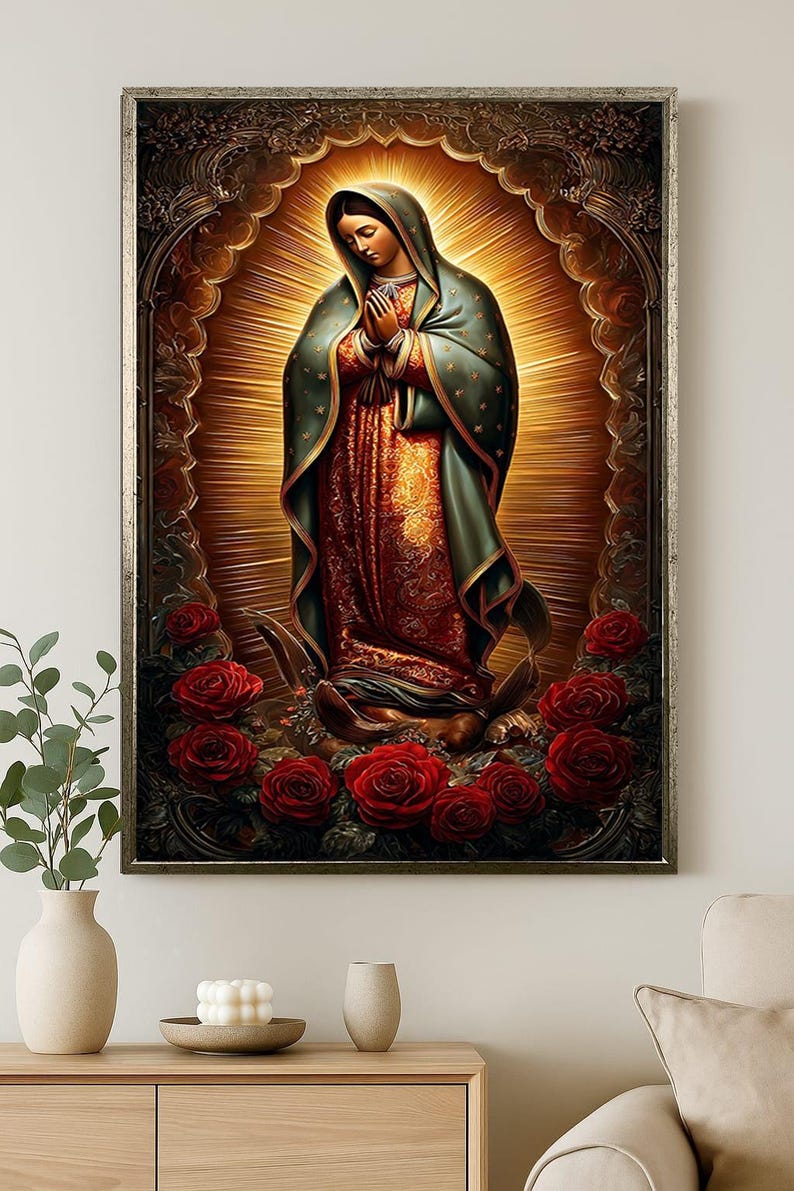 Our Lady of Guadalupe Wall Art Print, Vibrant Religious Virgin Mary ...
