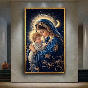 神の光に喜ぶイエスの壁画 – 輝く白いローブと輝く信仰のエネルギーで