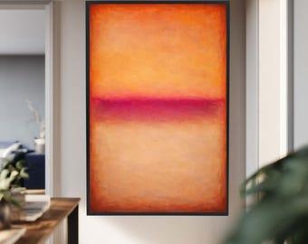 Mark Rothko Art Abstract Orange and Pink Canvas Wall Art, Modern Minimalist Color Field Print, Warm Toned Contemporary Home Decor on Canvas