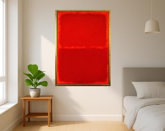 Mark Rothko Art Print. Bold Red Abstract Expressionist Print with Dual Color Blocks in Fiery Tones Modern Wall Art for Contemporary Spaces