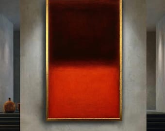 Mark Rothko Art Print. Abstract Orange and Brown Canvas Wall Art – Modern Color Field Expressionist Print with  Decor