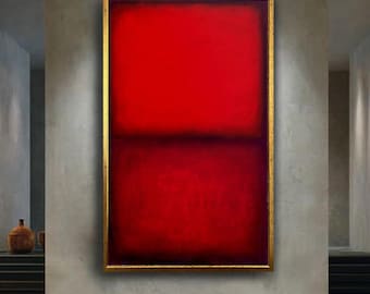 Mark Rothko Red Color Field Canvas Art – Modern Expressionist Print with Deep Crimson and Maroon Tones for Contemporary Wall Decor