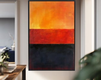 Mark Rothko Art Print Orange Red and Black Abstract Canvas Wall Art – Bold Modern Color Block Print for Living Room, Office and  Home Decor