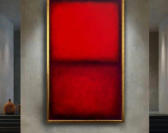 Mark Rothko Red Color Field Canvas Art – Modern Expressionist Print with Deep Crimson and Maroon Tones for Contemporary Wall Decor
