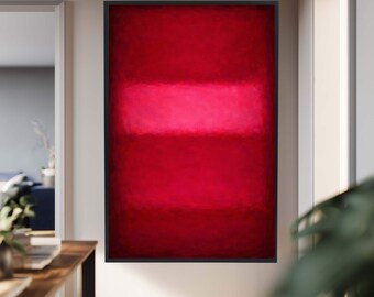 Mark Rothko Art - Vibrant Red Abstract Print – Bold Modern Wall Art in Crimson and Magenta