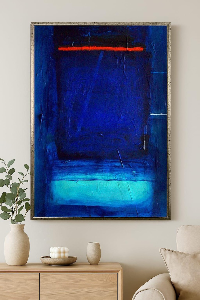 Deep Blue Abstract Expressionist Wall Art | Mark Rothko Art Print ...