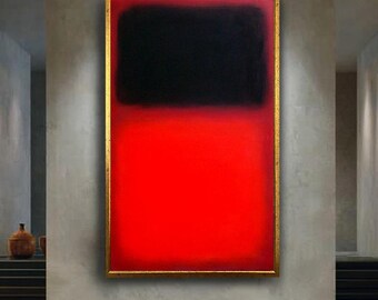 Mark Rothko Red and Black Canvas Wall Art – Modern Color Field Expressionist Print for Bold Minimalist and Contemporary Interior Decor