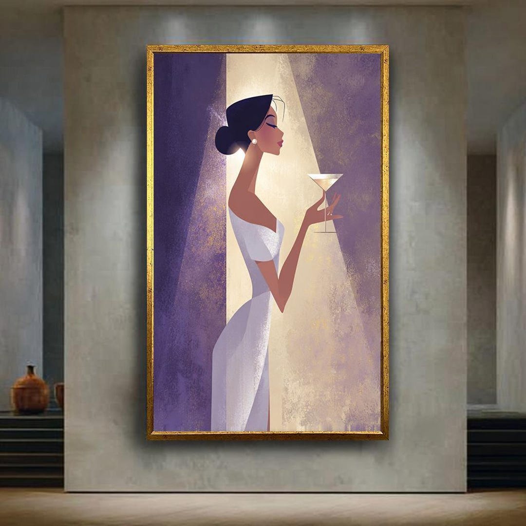 Elegant Woman Wall Art Print, Minimalist Fashion Illustration With ...