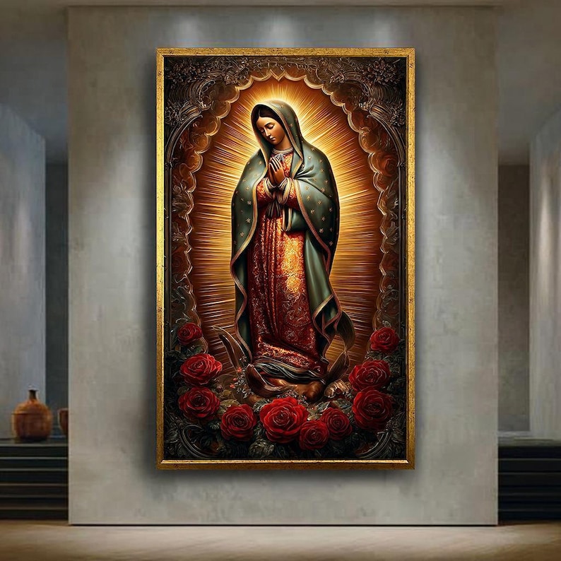 Our Lady of Guadalupe Wall Art Print, Vibrant Religious Virgin Mary ...