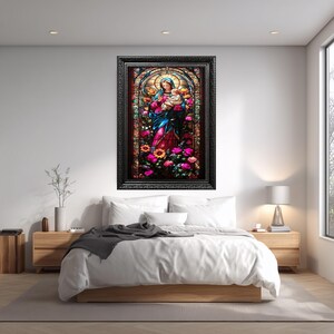 Stained Glass Virgin Mary and Baby Jesus Wall Art | Catholic Religious ...