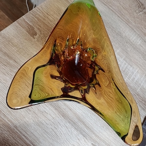 Sommerso Vintage Glass Bowl from Niagara Collection by Frantisek Zemek Czechoslovakia MSTISOV GLASSWORKS