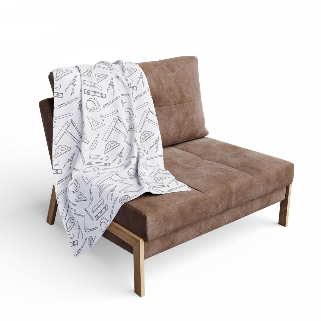 Architecture Pattern Arctic Fleece Blanket | Blueprint Design ...