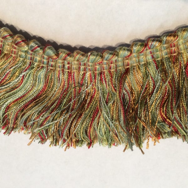 Brush FRINGE in blue gold paprika 2 inch