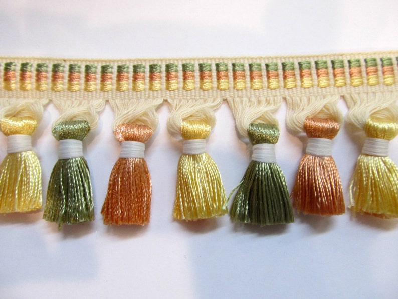 Tassel Fringe by the Yard Nectarine Yellow and Green Etsy