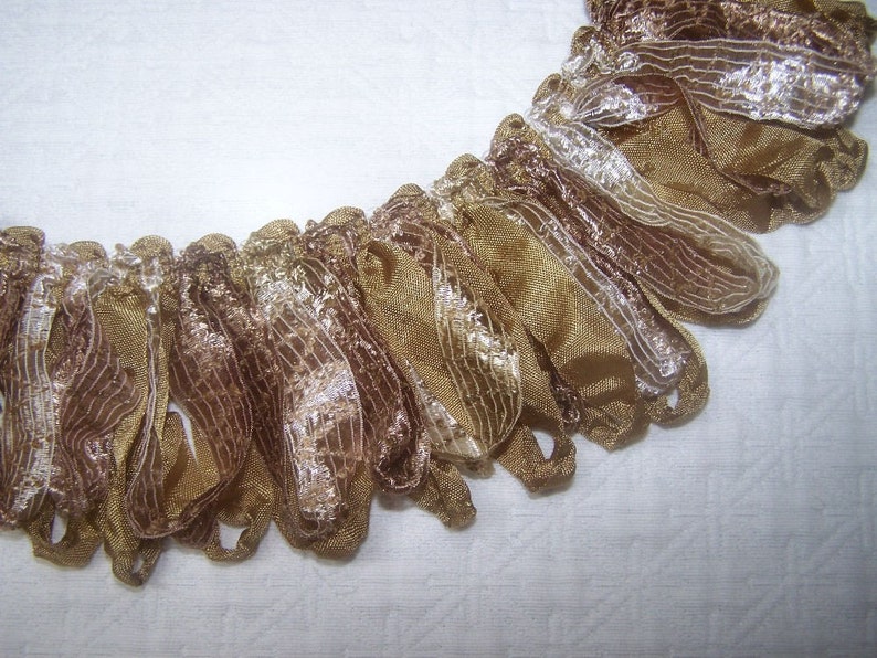 RIBBON Loop Fringe Gold with mixed color ribbons Etsy