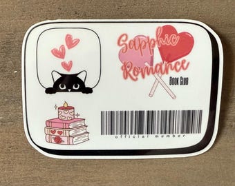 Romance Club Sticker, Sapphic Sticker, Bookish Merch, Romance Book Merch, Ereader Sticker, Gifts for Lesbians, Gifts for Readers, LGBTQ