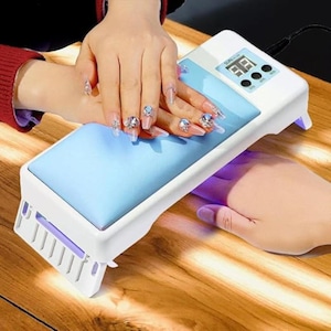 UV Nail Lamp with Hand Pillow – 30/60/90s Timer, Soft Cushion, LED Gel Dryer