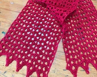 Red lacy scarf