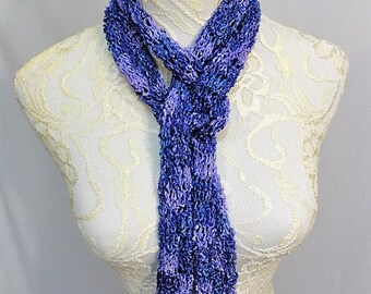 Shades of purple rayon scarf NO WOOL lots of texture