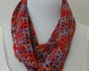 cashmere blend infinity scarf magenta, taupe, raspberry, periwinkle soft and warm