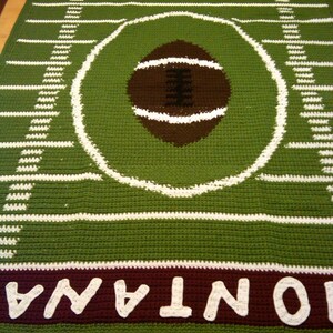 Custom Football AfghanYOUR school, YOUR colors image 3