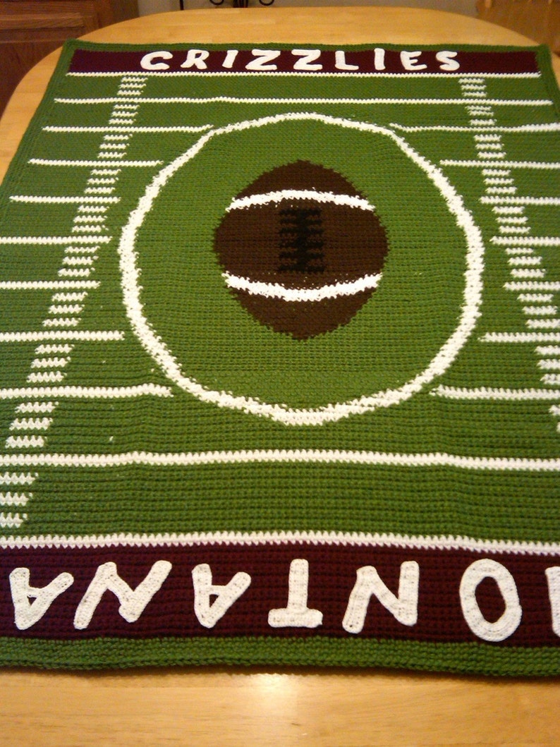 Custom Football AfghanYOUR school, YOUR colors image 3