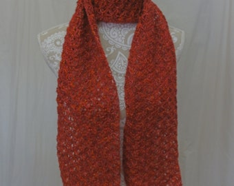 Bright pink and orange mohair blend scarf with sparkles