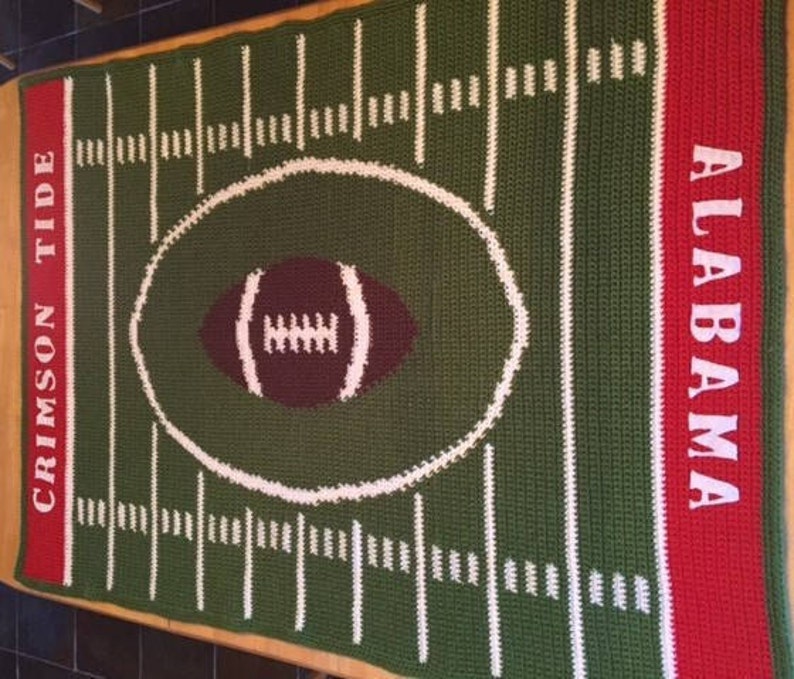 Custom Football AfghanYOUR school, YOUR colors image 2