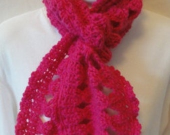 Hot pink merino angora blend scarf
