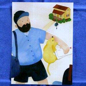 Todo cachorro tem seu dia - Cartão postal com impressão artística