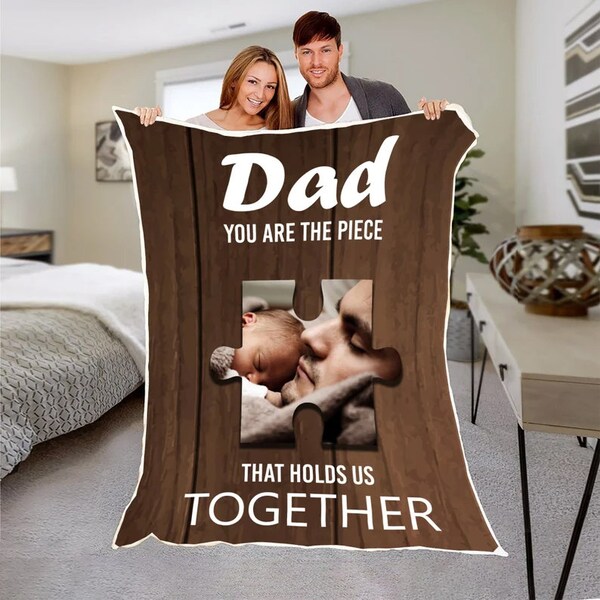 Blanket For Fathers Day, Photo Collage Blanket Dad, Blanket Gift For Father, Custom text blanket,Gift for dad, Fathers day gift,Grandpa gift