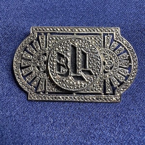 Brooch*Vintage Art Deco Monogram Marcasite & Sterling Silver
