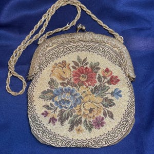 vintage La Regale Metalic Tapestry Evening Clutch
